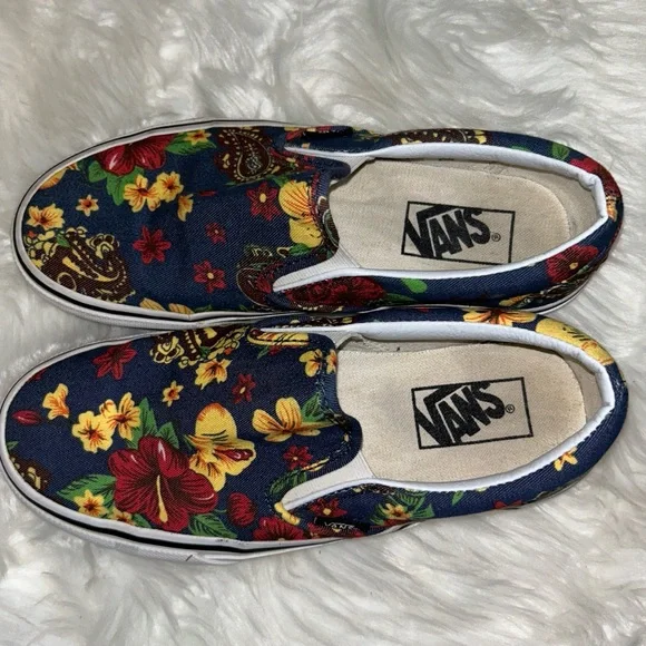 Vans Hawaiian Floral Authentic Tropical Skate Shoes Mens Size 5.5 Ladies 7.0 - Picture 4 of 11